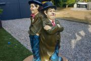 Heavy Laurel and Hardy wine bottle holder,  D18