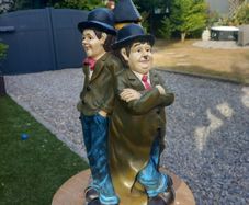Heavy Laurel and Hardy wine bottle holder,  D18