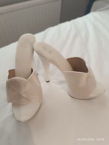 2x pair of high heels (white & black) - size 35 & 36