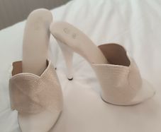 2x pair of high heels (white & black) - size 35 & 36
