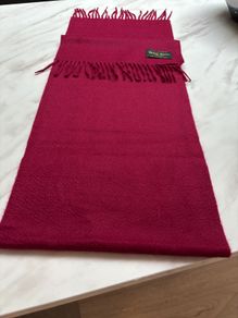Patrick Francis Pure Cashmere Burgundy Scarf with Fringe detail