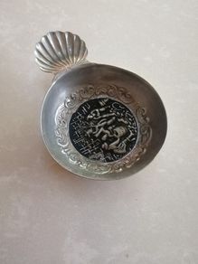 Vintage French Silver Plated Wine Tasting Cup Sommelier Tastevin