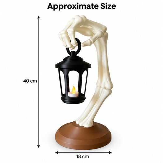 Lantern of the Undead - Skeleton Arm LED Lantern - Halloween Decor - 3D