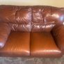 1 & 2 seater brown leather couches for sale Image 4