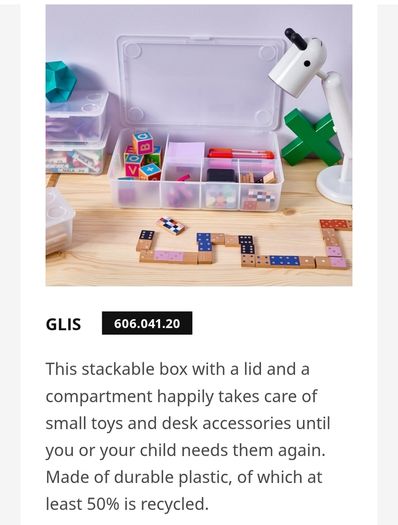 Ikea Glis Storage Box With 5 Compartments - Size - 34cm x 21cm - RRP - 5.00
