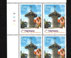 2008 Ireland 50th Anniversary of the Tidy Towns Competition Commemorative Stamp Plate Block 1A1A1A1A Mint Never Hinged (MNH)