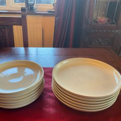DENBY New REDUCED.  6 dinner plates and 6 luncheon plates in Linen coupe . All new and unused