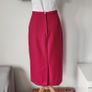 VINTAGE 1980s magenta pink high waist midi skirt Made in Ireland S 10 Barbiecore Image 4