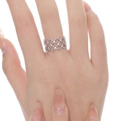 Rebel Studio Net Style Adjustable Diamante Ring