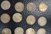 20 x English silver threepences