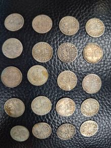 20 x English silver threepences