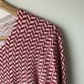 Part Two Chevron Knit Cardigan Sweater Red & Cream New With Tags (Size L) Image 6