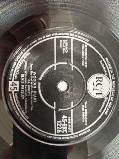 Elvis Presley Wooden Heart 7 inch Vinyl Irish Press 1960