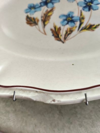 Kensington Staffordshire England Ironstone Hyde Park Platter as hanging plate is some chips at the edges