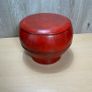 Vintage Chinese Red Lacquer Wood Rice Basket Food Carrier Bowl Image 3
