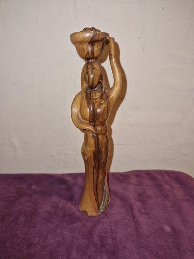 Hand carved wooden woman figure