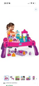 MEGA Bloks Building Blocks Build 'N Learn Table Pink and Purple