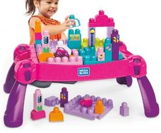 MEGA Bloks Building Blocks Build 'N Learn Table Pink and Purple