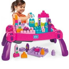 MEGA Bloks Building Blocks Build 'N Learn Table Pink and Purple