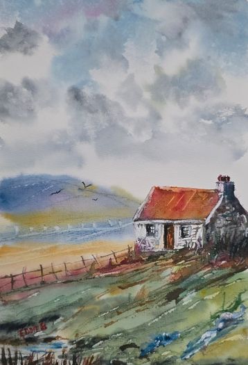 cottage retreat watercolour
