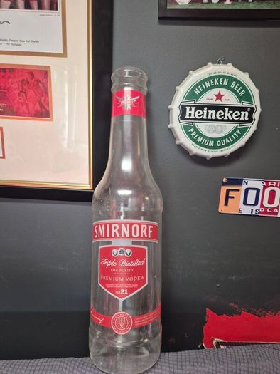 Giant plastic smirnorf bottle