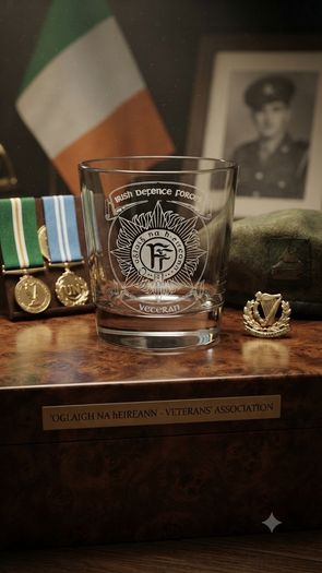 Irish Defence Forces Veteran Laser Engraved Whiskey Glass