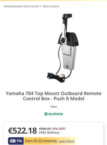 Genuine Oem Yamaha Outboard 704 Single Top Mount Binnacle Remote Control Box