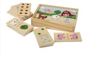 New Playtive Wooden Double Sided Dominoes (Animals &amp; Numbers)
