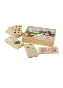 New Playtive Wooden Double Sided Dominoes (Animals & Numbers)