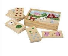 New Playtive Wooden Double Sided Dominoes (Animals & Numbers)