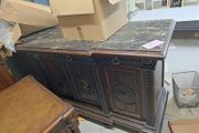 Antique marble top side board