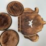 New wooden holder tea coasters and white mug Image 7