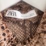Zara Animal Print Tie Neck Blouse Size S Image 2
