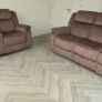 Gresham 3+2 or 3+1+1 Sand Fabric Recliner Sofa Set Image 3