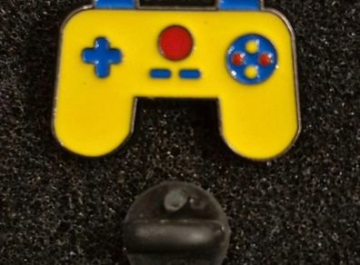 Game controller, pin back badges.