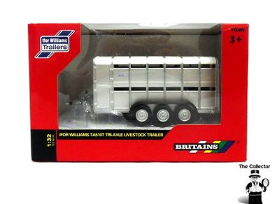 BRITAINS Ifor Williams Livestock Trailer  1:32 Brand New Sealed Authentic 1:32 scale model replica.Constructed from die cast metal and plastic.Compatible with most 1:32 scale Britains models.Suitable for indoor and outdoor play.