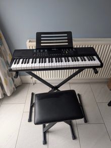 Keyboard with stand and stool