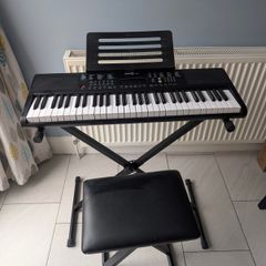 Keyboard with stand and stool