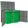 Double Wheelie Bin Shed Poly Rattan Anthracite 148x77x111 cm Image 9
