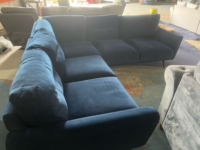 Blue corner sofa set couch