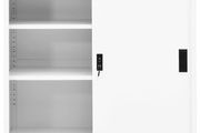 Office Cabinet with Sliding Door White 90x40x90 cm Steel