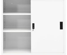 Office Cabinet with Sliding Door White 90x40x90 cm Steel
