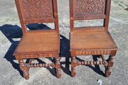 Two late 19th century hall chairs