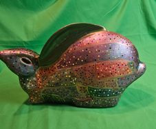 Vintage Avant Studios Pudgie Rabbit Figurine by Ramon AC-156 Dot Paint 70s 80s