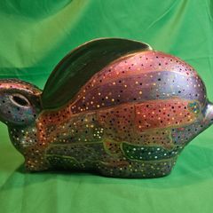 Vintage Avant Studios Pudgie Rabbit Figurine by Ramon AC-156 Dot Paint 70s 80s