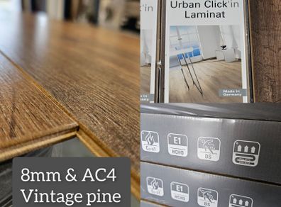 Urban Click-in Laminate Flooring - 8mm AC4 Vintage Pine