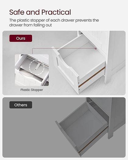 Bathroom Floor Storage Cabinet, Bathroom Storage Unit with 4 Drawers, Bathroom Cabinet Freestanding, 30 x 30 x 82 cm, for Living Room, Dining Room, Kitchen, Modern Style (FREE SHIPPING)