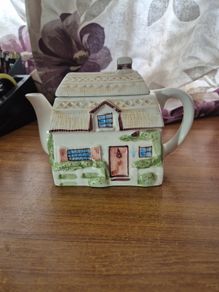 Vintage Cottage House Teapot