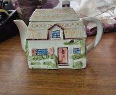 Vintage Cottage House Teapot