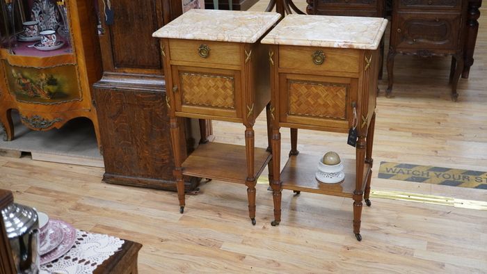 Pair of French Walnut Bedside Cabinets